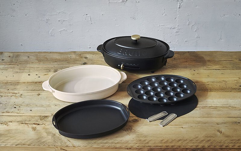6烤盤套裝!BRUNO 多功能橢圓電熱鍋 Oval Hot Plate - 米白色
