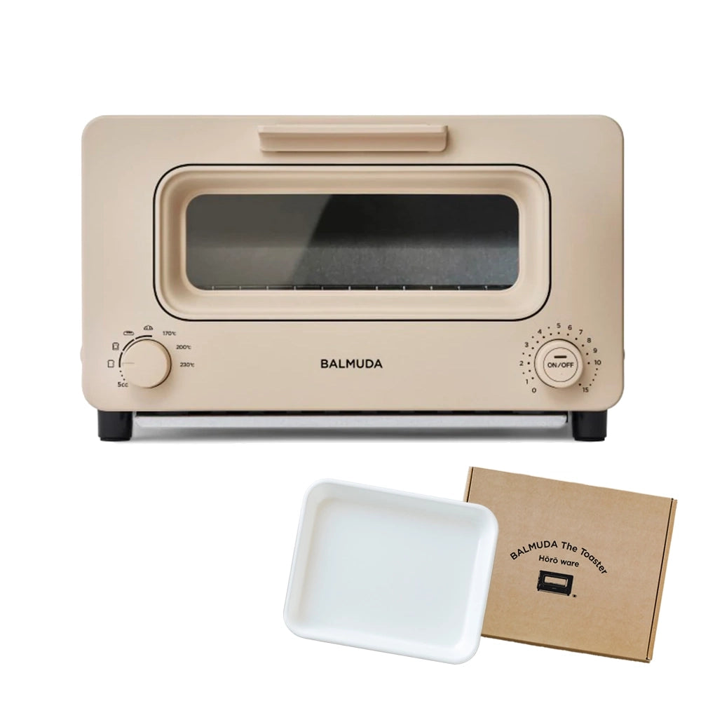 BALMUDA The Toaster - Beige + Nodahoro Enamel Tray
