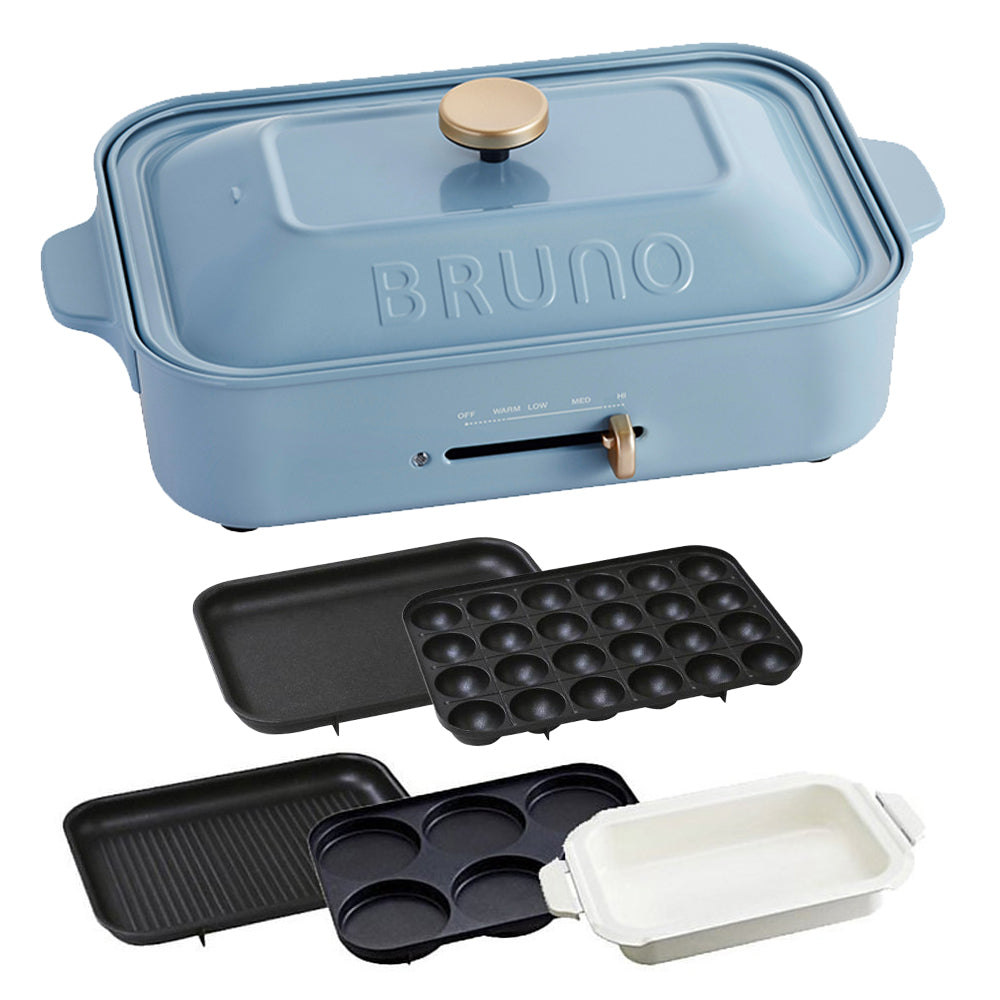 BRUNO Compact Hot Plate (Pottery Blue) (bundled with 5 plates)